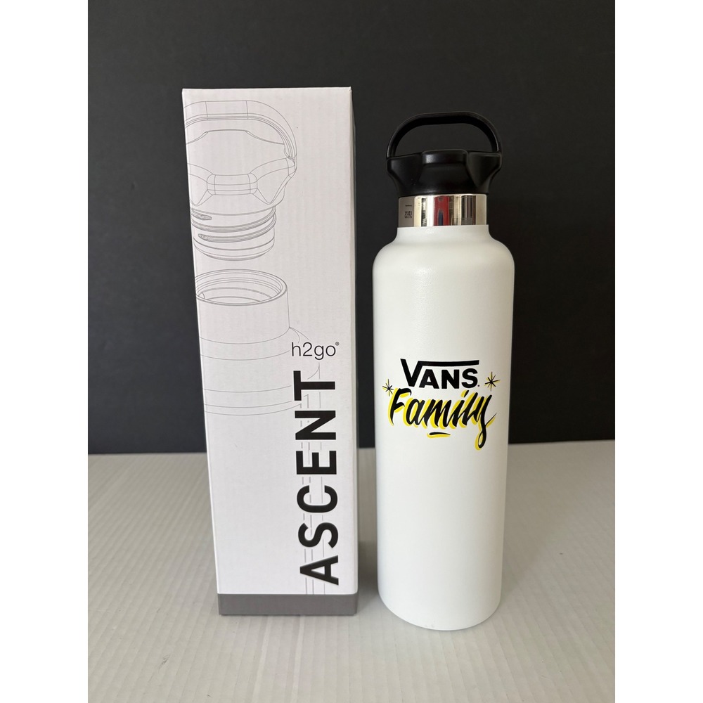Vans Family Water Bottle 25oz White h2go‎ Ascent Stainless Steel Insulated New